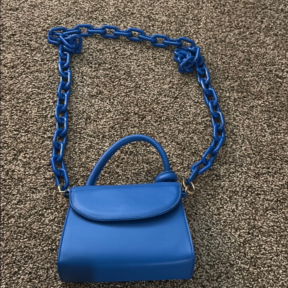 Blue purse. Chain is detachable